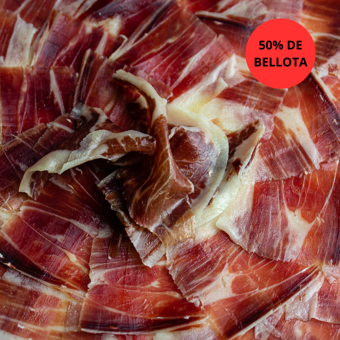 Jamón de Bellota 50% Ibérico cortado a cuchillo- Castro y González - Imagen 2
