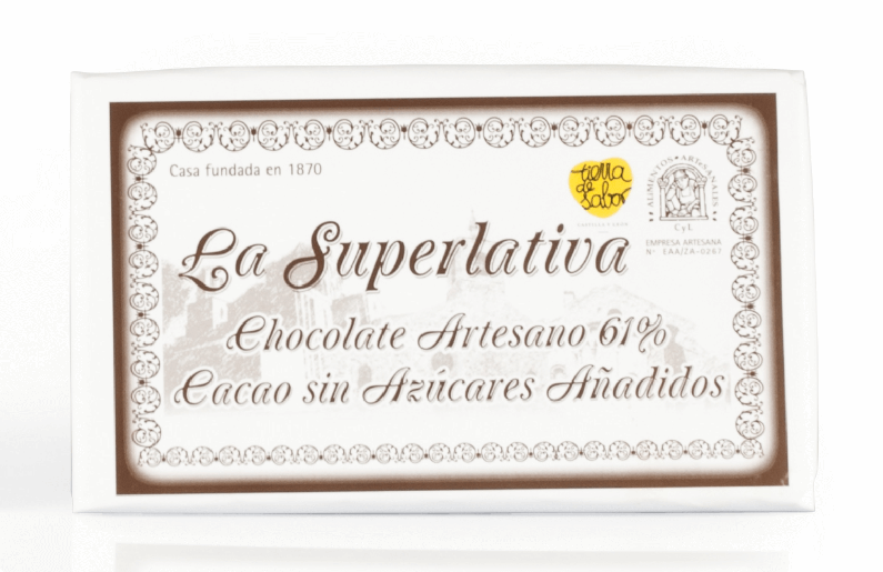 Chocolate Artesano 61% Cacao Sin azucares añadidos 200 gr