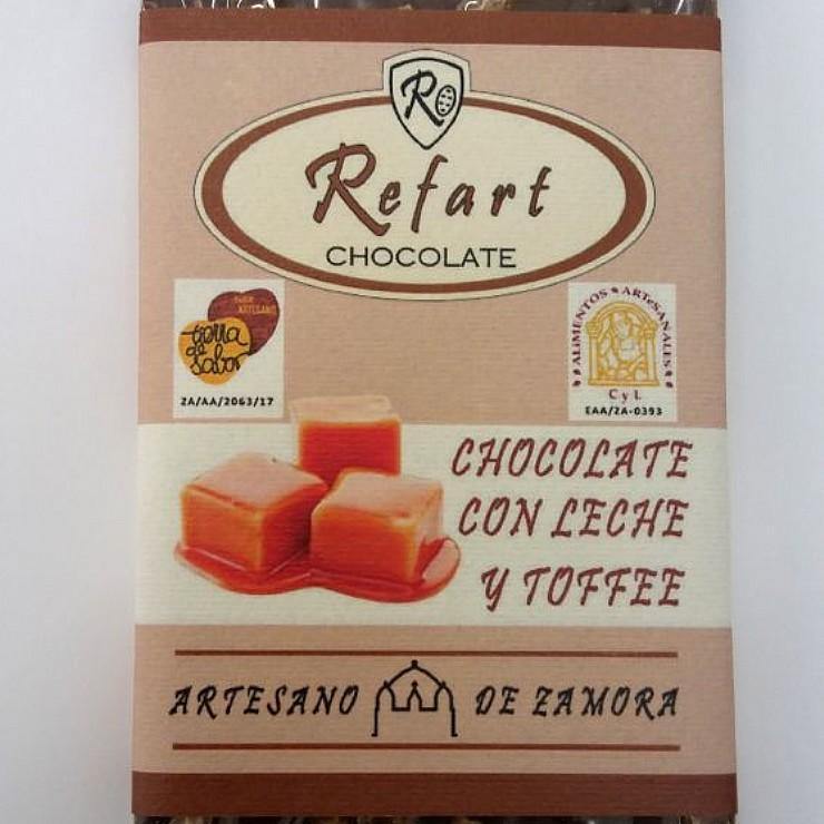 Tableta de chocolate con leche y toffee