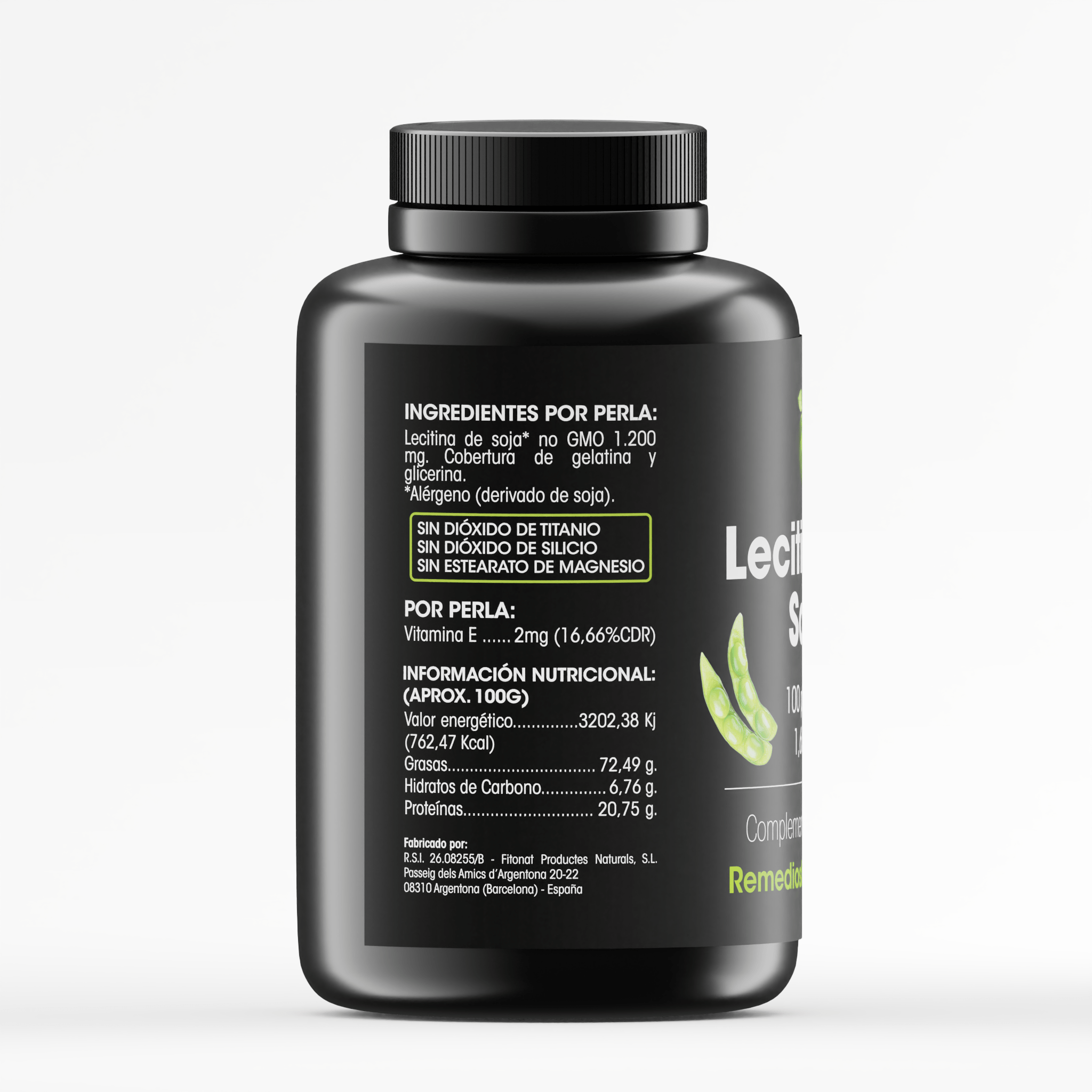 Lecitina de Soja - 100 Perlas de 1,652mg - Imagen 2