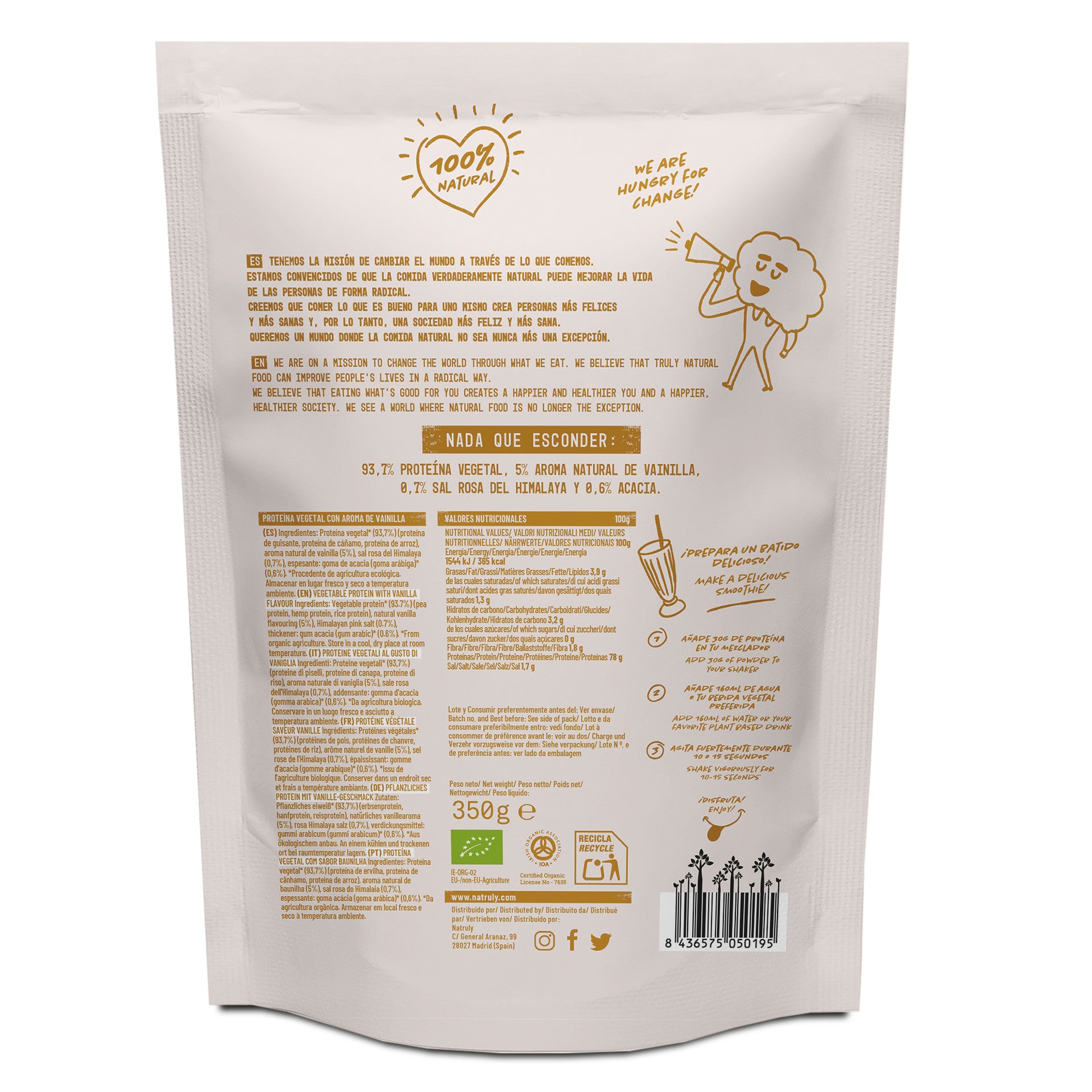 Proteína Vegana Vainilla 350g Natruly - Imagen 2