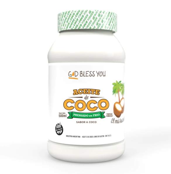 ACEITE DE COCO VIRGEN 500ml. GOD BLESS YOU