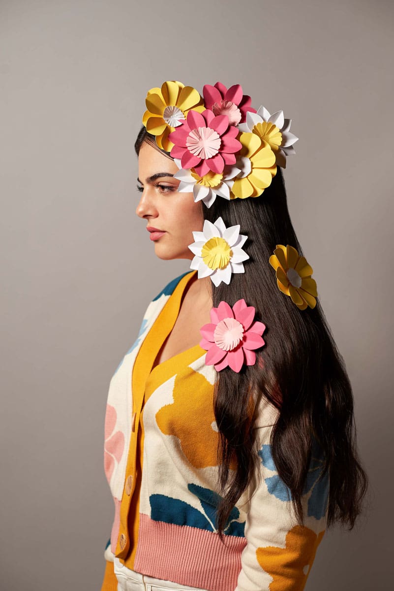 Chaqueta corta mujer con flores - Imagen 5