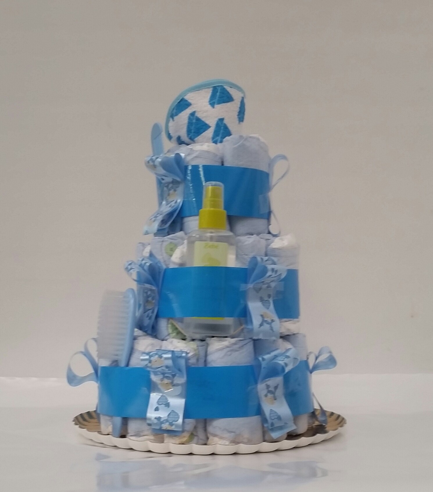 Tarta de pañales azul - Imagen 2