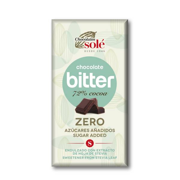 Chocolate Bitter 72% Stevia 100g